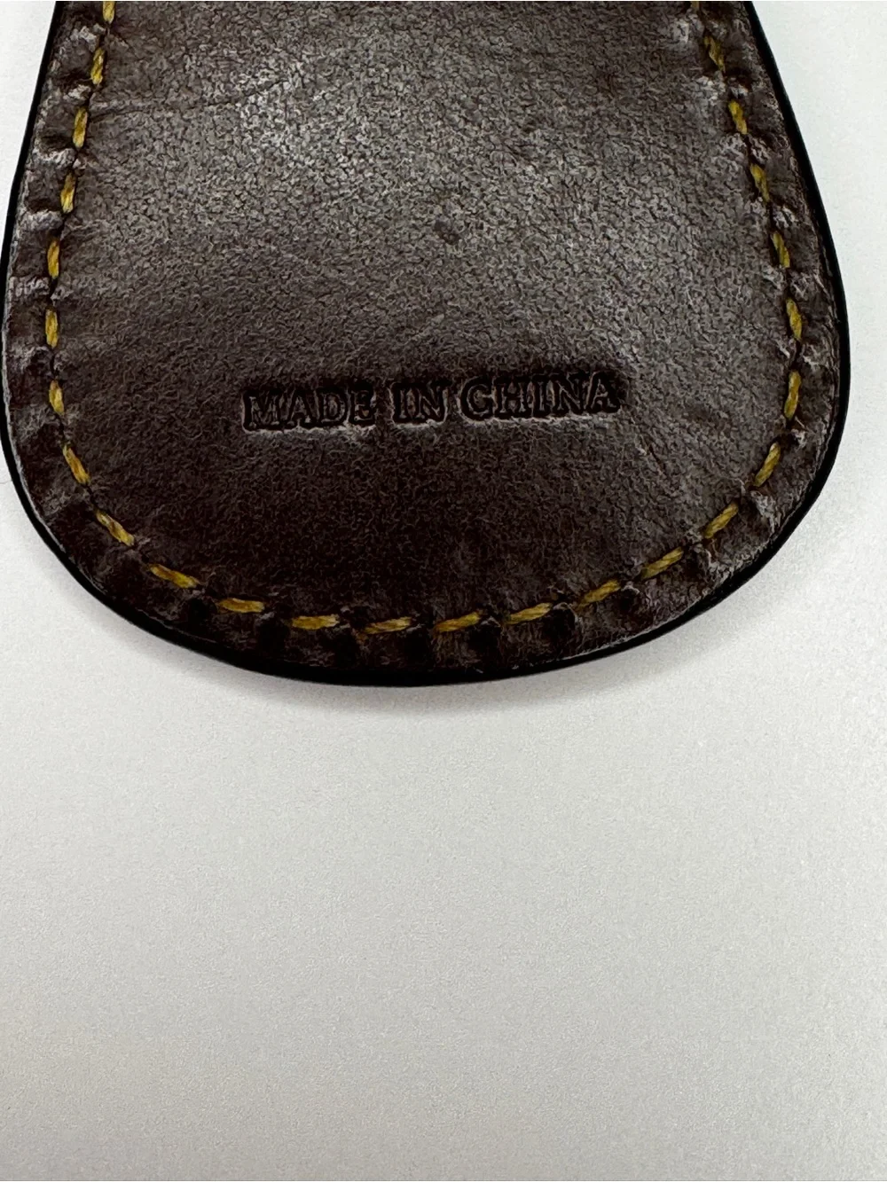 Dooney & Bourke Brown Leather Key Ring with Gold Hardware